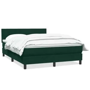 Pat box spring cu saltea, verde închis, 160×210 cm, catifea