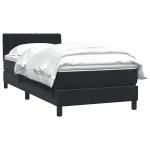 Pat box spring cu saltea, negru, 100×220 cm, catifea
