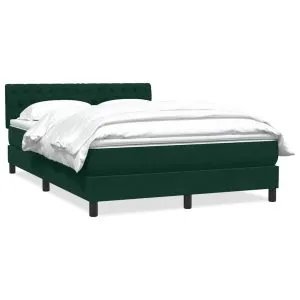 Pat box spring cu saltea, verde închis, 160×220 cm, catifea