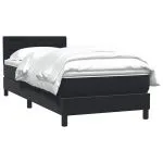 Pat box spring cu saltea, negru, 80×220 cm, catifea