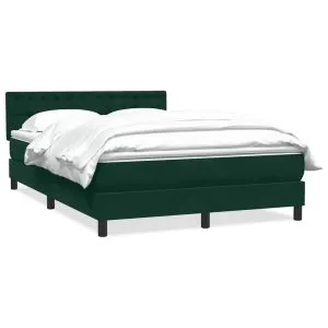 Pat box spring cu saltea, verde închis, 160×220 cm, catifea