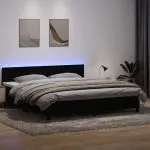 Pat box spring cu saltea, negru, 180×210 cm, catifea