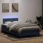 Pat box spring cu saltea, gri închis, 120×220 cm, catifea