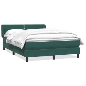 Pat box spring cu saltea, verde închis, 160×210 cm, catifea