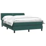 Pat box spring cu saltea, verde închis, 160×210 cm, catifea