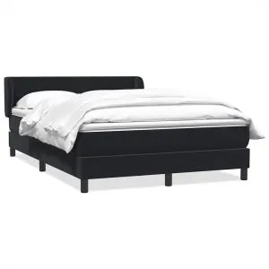 Pat box spring cu saltea, negru, 160×210 cm, catifea