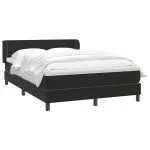 Pat box spring cu saltea, negru, 140×210 cm, catifea