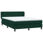 Pat box spring cu saltea, verde închis, 140×220 cm, catifea