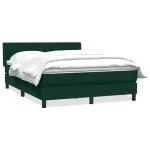 Pat box spring cu saltea, verde închis, 160×210 cm, catifea