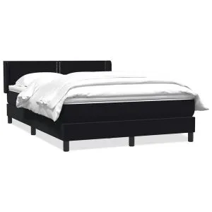 Pat box spring cu saltea, negru, 160×210 cm, catifea