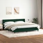Pat box spring cu saltea, verde închis, 180×210 cm, catifea