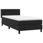 Pat box spring cu saltea, negru, 80×210 cm, catifea