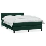 Pat box spring cu saltea, verde închis, 160×220 cm, catifea