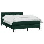 Pat box spring cu saltea, verde închis, 160×220 cm, catifea