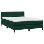Pat box spring cu saltea, verde închis, 160×220 cm, catifea