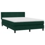 Pat box spring cu saltea, verde închis, 160×210 cm, catifea