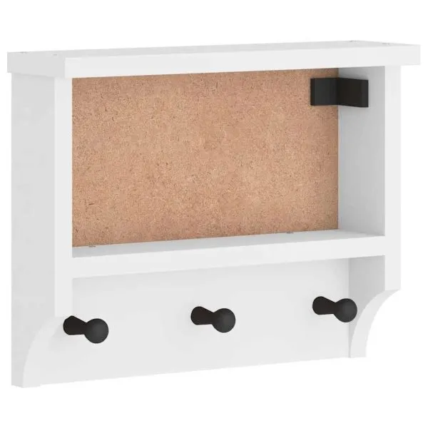 Suport pentru haine „SANDNES” alb 45x12x35 cm lemn masiv de pin