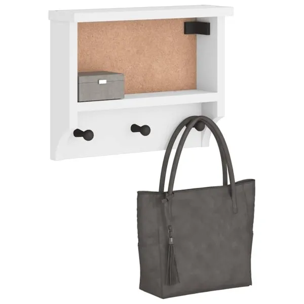 Suport pentru haine „SANDNES” alb 45x12x35 cm lemn masiv de pin