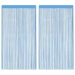 Perdele șir 2 buc Albastru deschis 140×250 cm