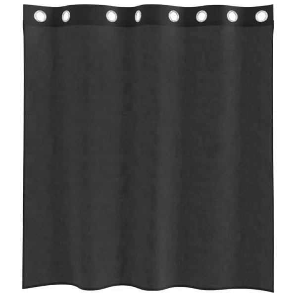 Perdele Voile cu Oeje 2 buc Negru 140×140 cm