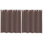 Perdele Voile cu Oelii 2 buc Maro 140×140 cm