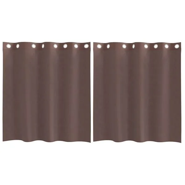 Perdele Voile cu Oelii 2 buc Maro 140×140 cm