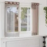 Perdele Voile cu Oelii 2 buc Maro 140×140 cm
