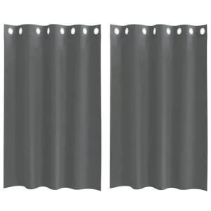 Perdele voal cu oeje 2 buc Gri închis 140×175 cm