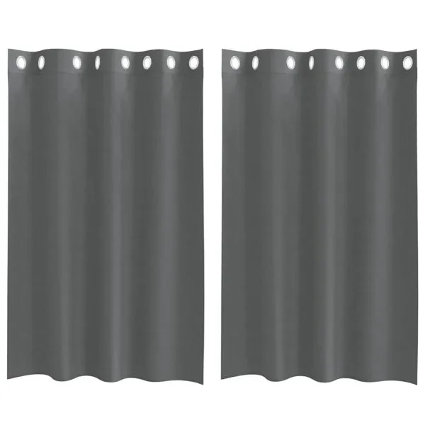 Perdele voal cu oeje 2 buc Gri închis 140×175 cm