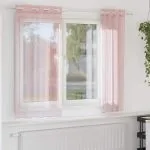 Perdele Voile cu Oelii 2 buc Roz deschis 140×175 cm