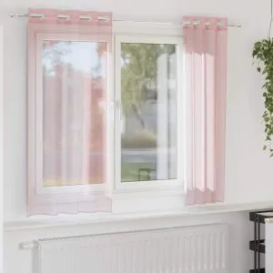 Perdele Voile cu Oelii 2 buc Roz deschis 140x175 cm
