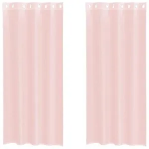 Perdele Voile cu Oelii 2 buc Roz deschis 140×245 cm