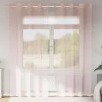 Perdele Voile cu Oelii 2 buc Roz deschis 140×245 cm