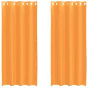 Perdele Voile cu Oelii 2 buc Portocaliu 140×245 cm
