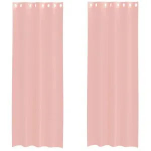 Perdele Voile cu Oelii 2 buc Roz 140×260 cm