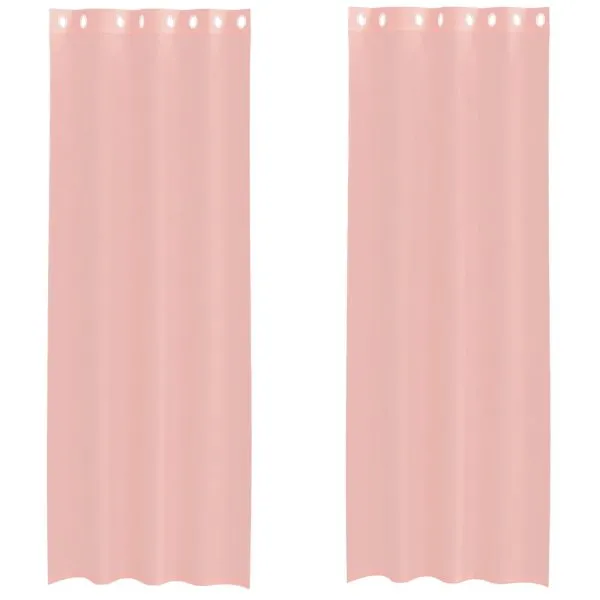 Perdele Voile cu Oelii 2 buc Roz 140×260 cm