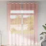 Perdele Voile cu Oelii 2 buc Roz 140×260 cm
