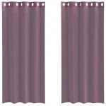 Perdele Voile cu Oelii 2 buc Violet 140×225 cm