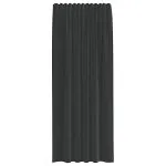 Perdele Voile cu buzunare pentru bare 2 buc Negru
