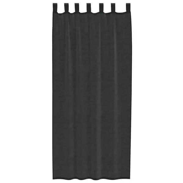 Perdele din voile cu tablă 2 buc Negru