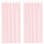 Perdele voal cu bucle 2 buc Roz deschis 140×245 cm
