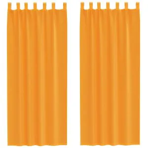 Perdele Voile cu Bucle 2 buc Portocaliu 140×260 cm