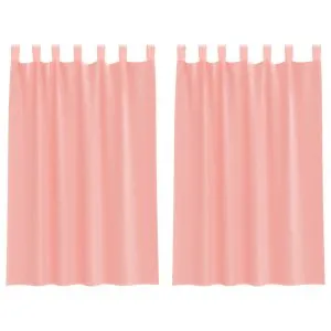 Perdele Voile cu Bucle 2 buc Roz 140×175 cm