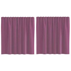 Perdele Voile cu Bucle 2 buc Violet 140×140 cm