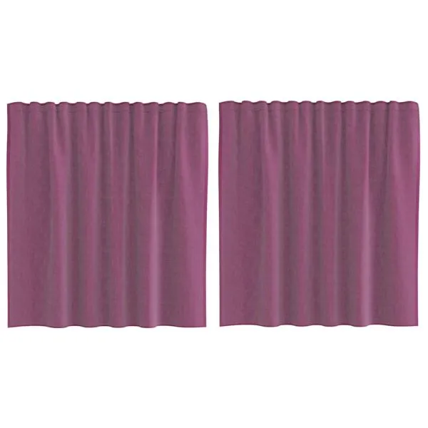 Perdele Voile cu Bucle 2 buc Violet 140×140 cm