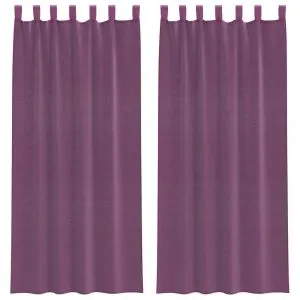 Perdele Voile cu Bucle 2 buc Violet 140×225 cm