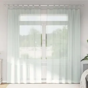 Perdele voal cu bucle 2 buc Gri deschis 140x225 cm