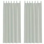 Perdele voal cu bucle 2 buc Gri deschis 140×260 cm