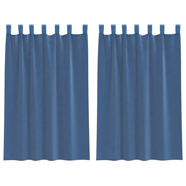 Perdele voal cu bucle 2 buc Albastru regal 140×175 cm