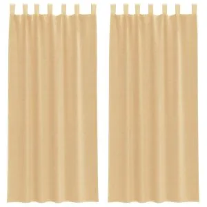 Perdele Voile cu Bucle 2 buc Nisip 140×245 cm